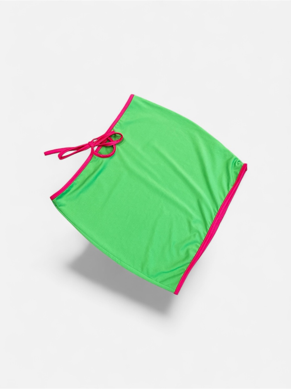 Dolls Kill Neon Green & Hot Pink Y2K Halter Top Mini Skirt Set - Picture 2 of 4